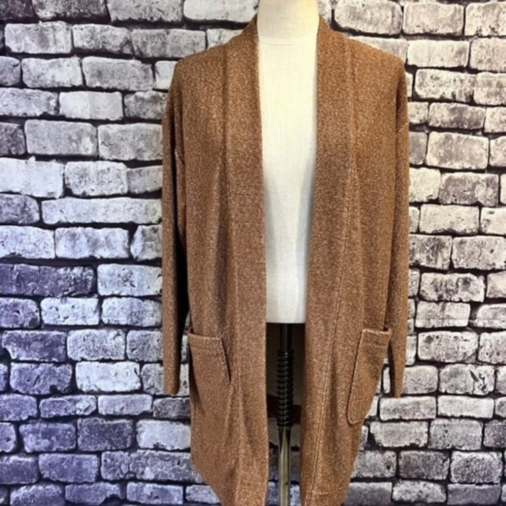 Lands' End Beige & Ivory No Close Jacket Size Medium